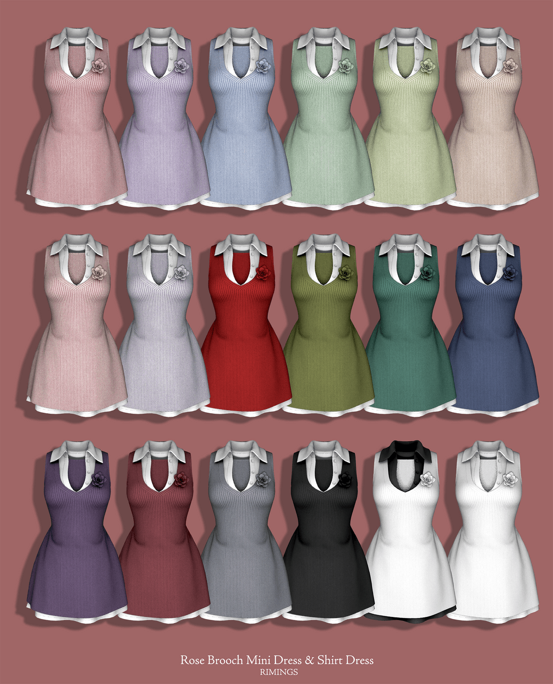 Галерея мода Платье Rose Brooch Mini Dress & Shirt Dress #1